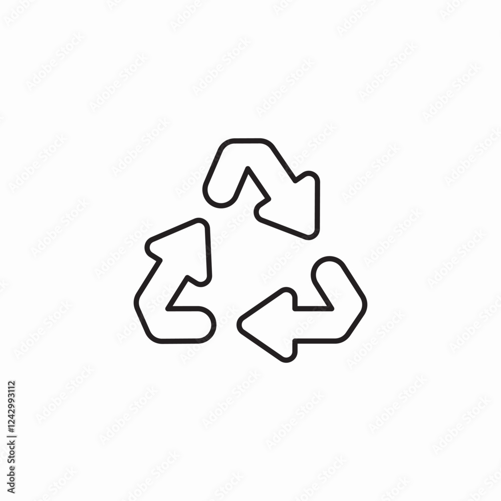 Recycle arrows environment icon vector sign Recycle arrows environment icon vector sign