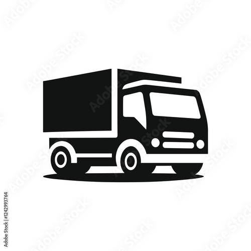 transport truck, delivery truck, or lorry vector illustration icon