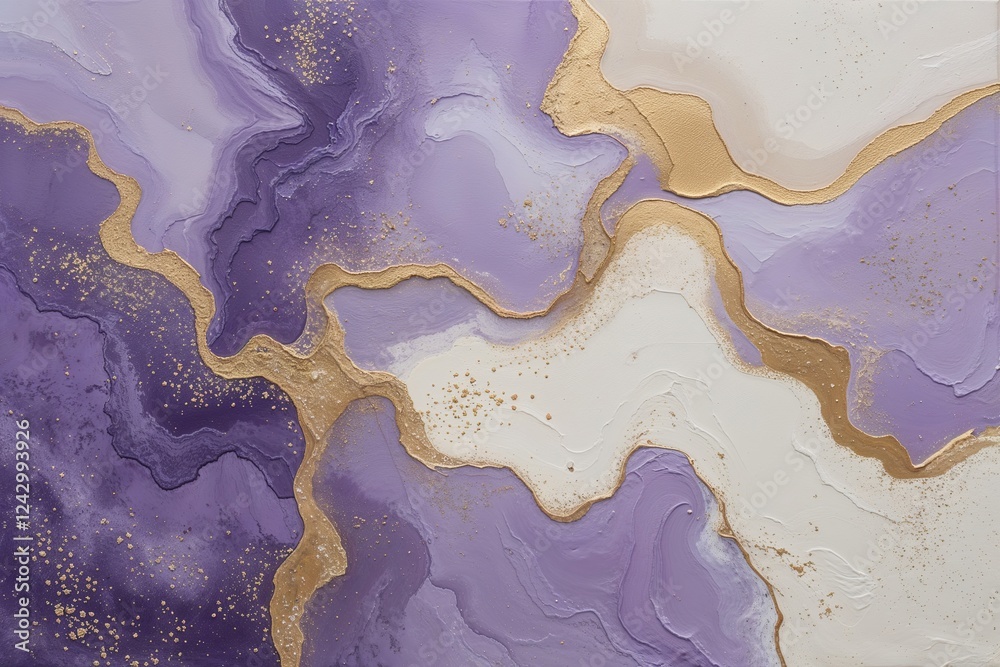 Sophisticated Abstract Canvas Art in Soft Lavender and Ivory with Delicate Speckled Texture Sophisticated Abstract Canvas Art in Soft Lavender and Ivory with Delicate Speckled Texture