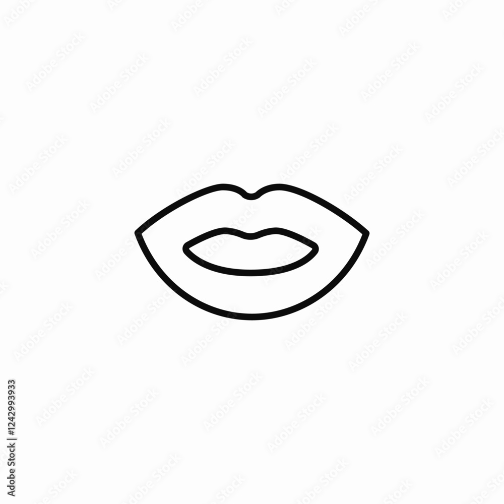 Lips mouth face icon vector sign Lips mouth face icon vector sign
