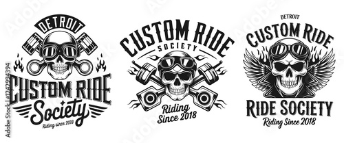 Join the "Custom Ride Society" with our edgy T-shirt design! Featuring a powerful skull and engine graphic, this design embodies the spirit of motorcycle culture and the thrill of the open road since 
