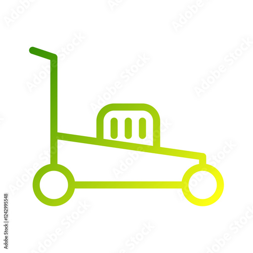 Lawnmower Gradient Icon, Gardening Equipment