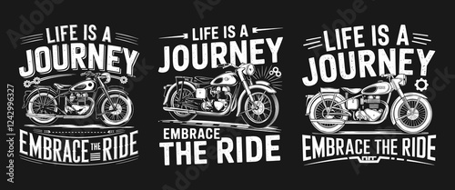 Celebrate the thrill of the road with our "Life is a Journey, Embrace the Ride" T-shirt! Featuring classic motorcycle graphics, this design inspires adventure seekers and motorcycle enthusiasts