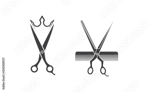 Barber shop element Logo Vector icon design illustration v.9