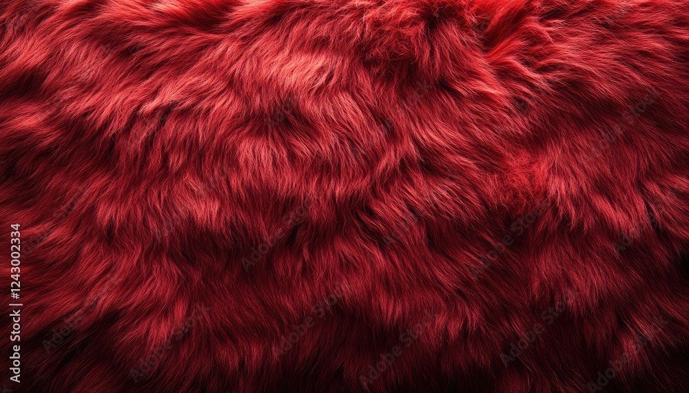 Fototapeta premium Deep Red Fur Texture Background Image