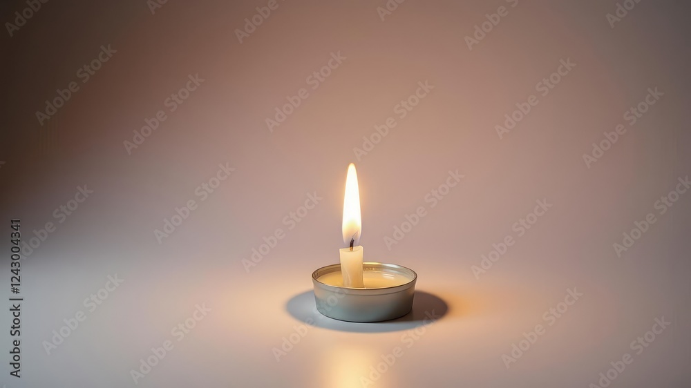 Single flickering flame of a candle on a plain white surface with a subtle gradient background that fades into darkness, ambient glow, monochromatic background, single flame Single flickering flame of a candle on a plain white surface with a subtle gradient background that fades into darkness, ambient glow, monochromatic background, single flame