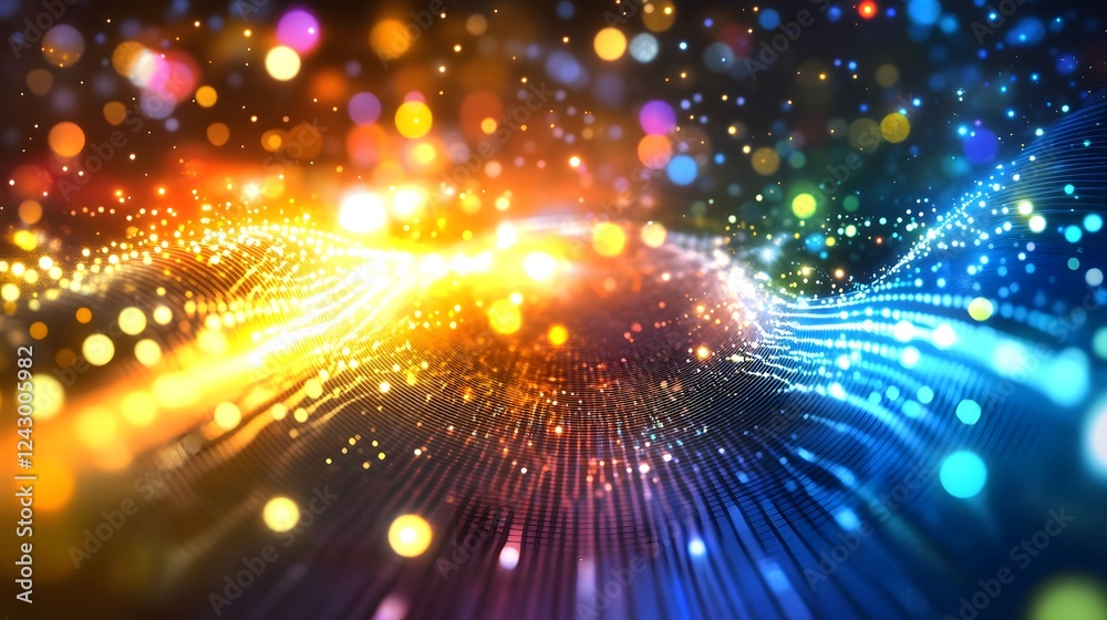 Obraz premium Vibrant Light Waves Dance Brilliantly