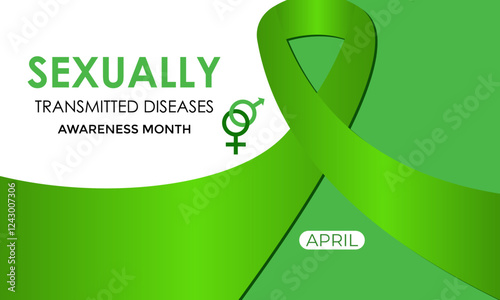 Sexually Transmitted Diseases (STDs) Awareness Month is observed annually in April to raise awareness about sexually transmitted infections. Design for banner, cards, prints, social media, background.