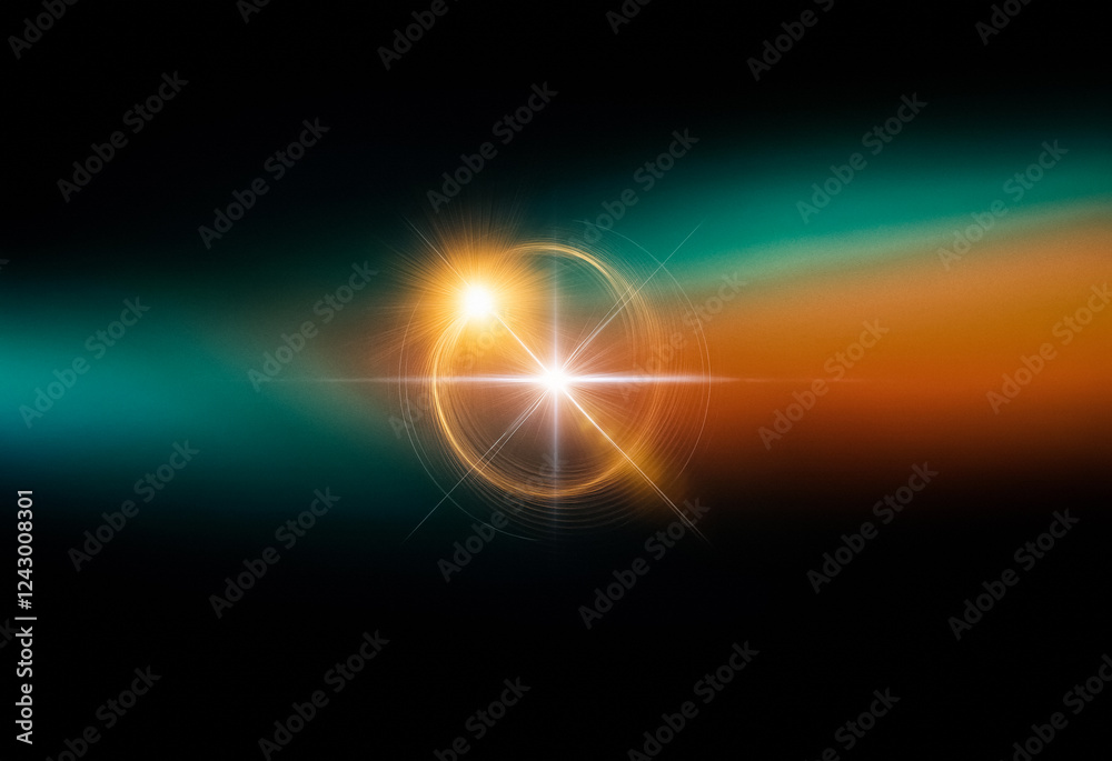 Fototapeta premium Abstract grainy gradient background with an orange and teal fade.