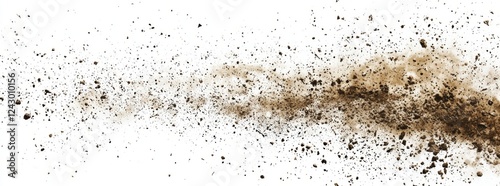 A sandstorm with tiny dust particles isolated on a clear PNG background