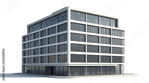modern office building isolated on white