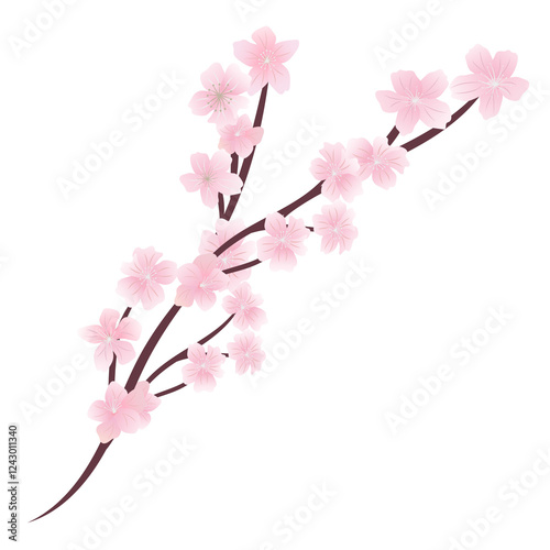 pink blossom flower element for decoration on background