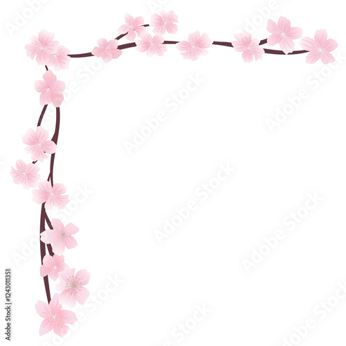 pink blossom flower element for decoration on background
