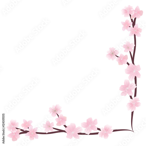 pink blossom flower element for decoration on background