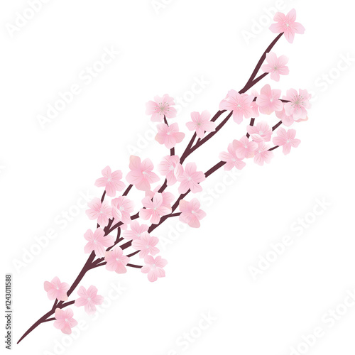 pink blossom flower element for decoration on background