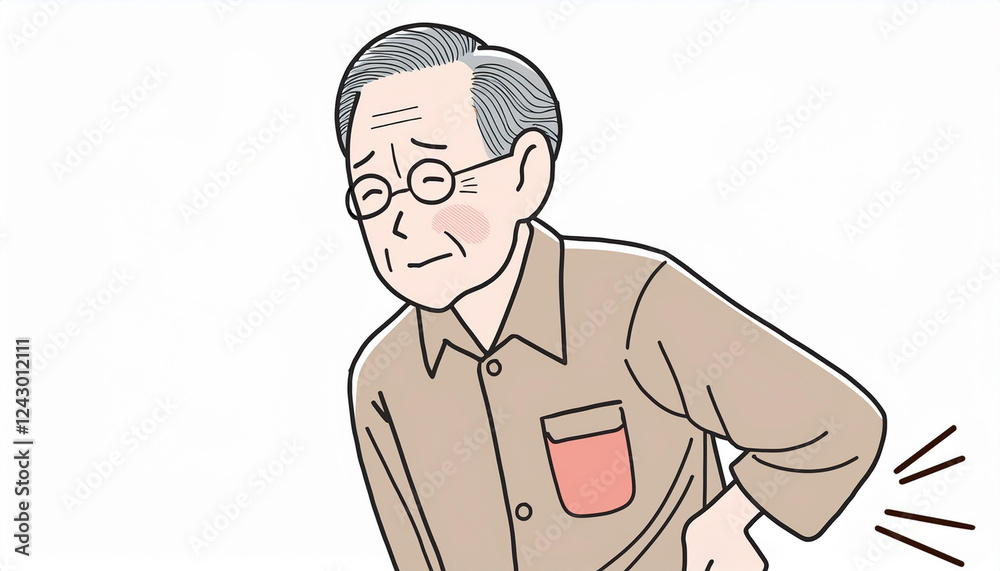 腰痛に苦しむ高齢者 腰痛に苦しむ高齢者