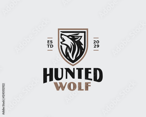 Elegant unique angry wolf logo template for business company