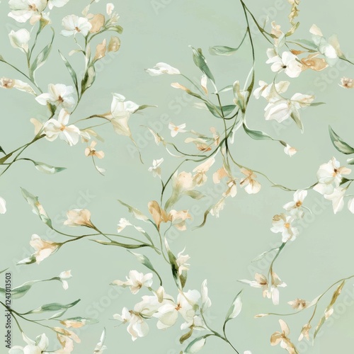 A charming natural backdrop featuring wild meadow flowers in silhouette and outline.