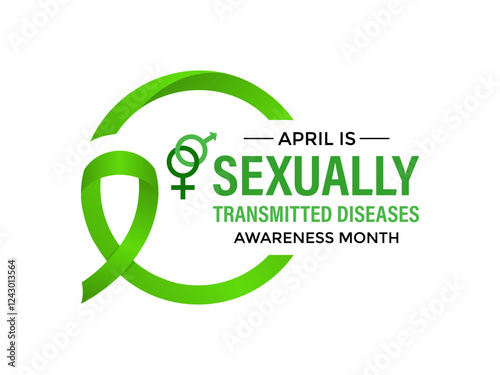 Sexually Transmitted Diseases (STDs) Awareness Month is observed annually in April to raise awareness about sexually transmitted infections. Design for banner, cards, prints, social media, background.