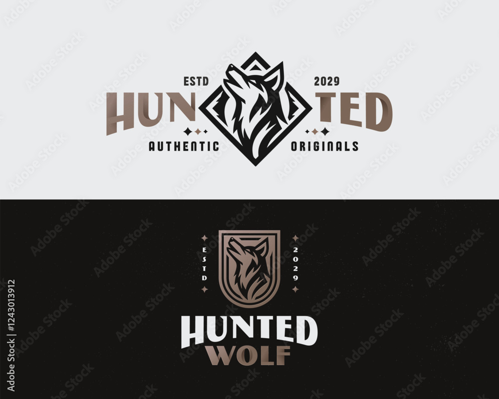 Fototapeta premium Elegant unique angry wolf logo template for business company