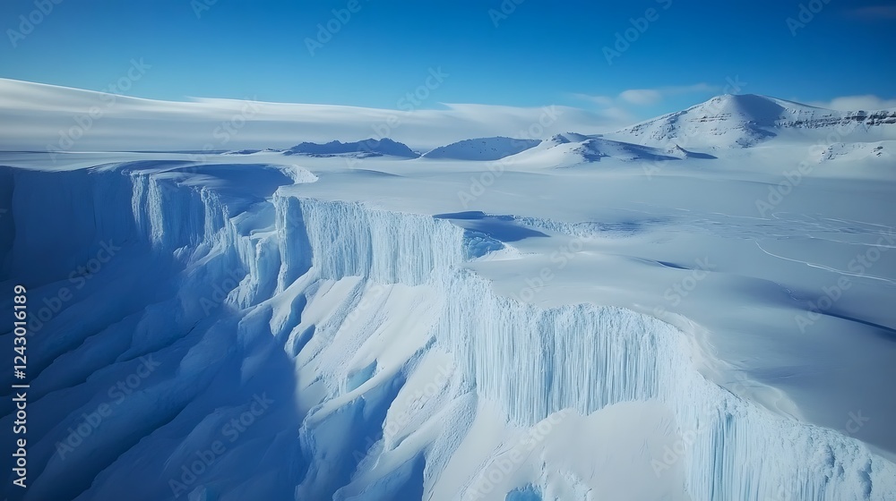 Antarctic Ice Cliff Majestic Winter Landscape Antarctic Ice Cliff Majestic Winter Landscape