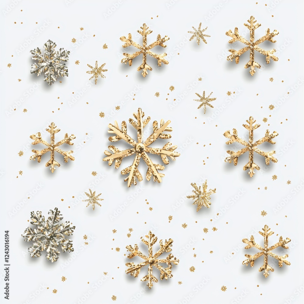 Golden glitter snowflake. Snowflake symbol. Ideal for decoration, backgrounds, wallpapers, and illustrations Golden glitter snowflake. Snowflake symbol. Ideal for decoration, backgrounds, wallpapers, and illustrations