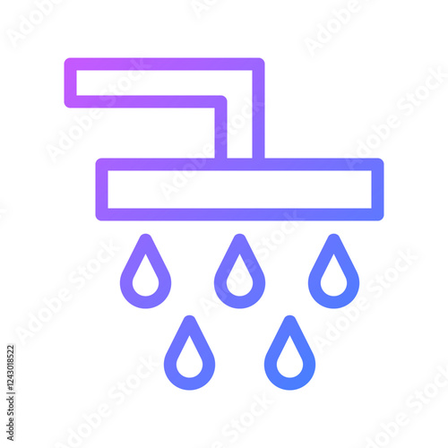 Gradient icon design for shower bathroom space