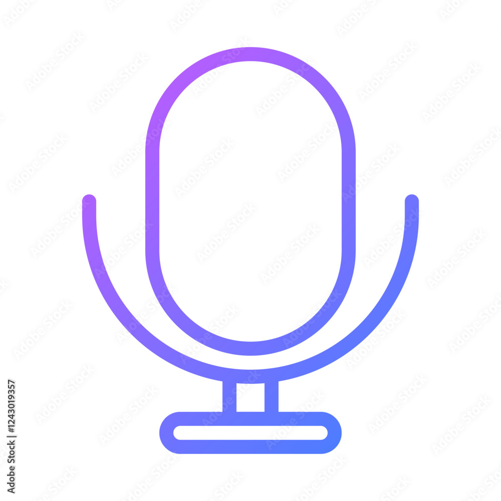 Gradient Microphone Icon: Voice Recording Symbol Gradient Microphone Icon: Voice Recording Symbol
