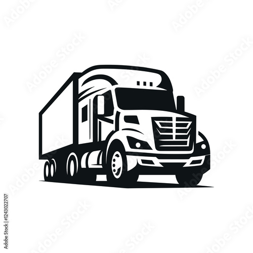 truck transportation vector illustration, transport semi truck cargo delivery 