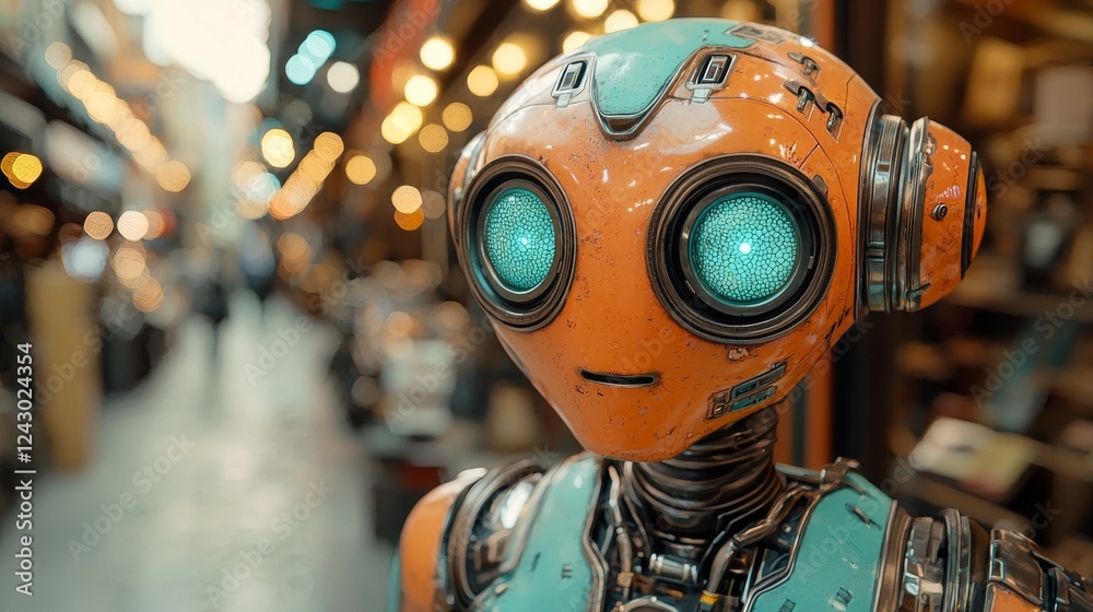 Obraz premium A 1950s sci-fi movie with alien landscapes, retro robots, and space heroes in vintage attire