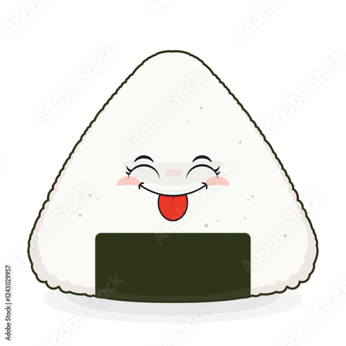 Onigiri playful face cartoon cute