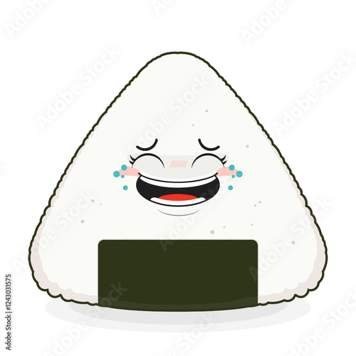 Onigiri laughing face cartoon cute