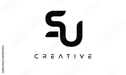 SU letter logo creative modern  alphabet joined logo