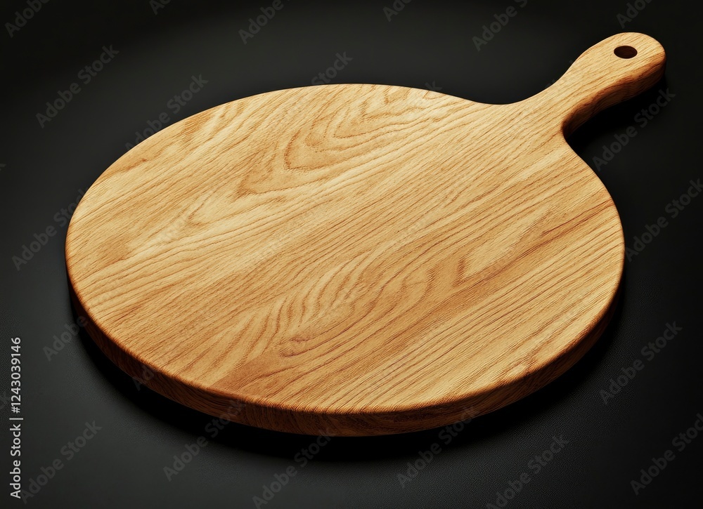Photo of a modern-style, empty wooden pizza board on a black background with copy space for product presentation mock-up. Photo of a modern-style, empty wooden pizza board on a black background with copy space for product presentation mock-up.