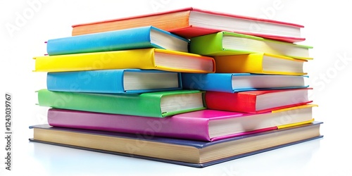 Wallpaper Mural Colorful Books Isolated on White Background Torontodigital.ca