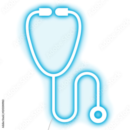 Blue stethoscope neon icon transparent png