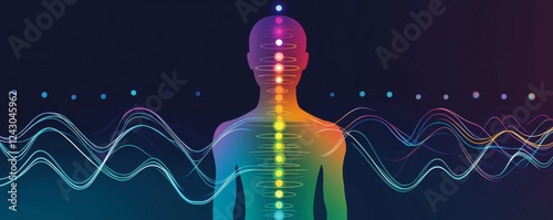 A Vibrant Representation of the Human Chakras with Radiant Energy photo