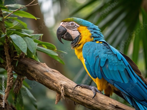 yellow and blue colour parrots