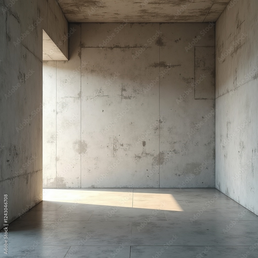 Modern Concrete Room Corner Warm Light Modern Concrete Room Corner Warm Light