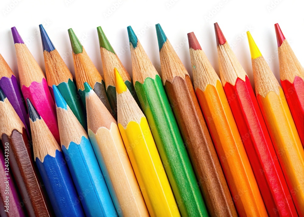 Natural Wooden Pencils on White Background Natural Wooden Pencils on White Background