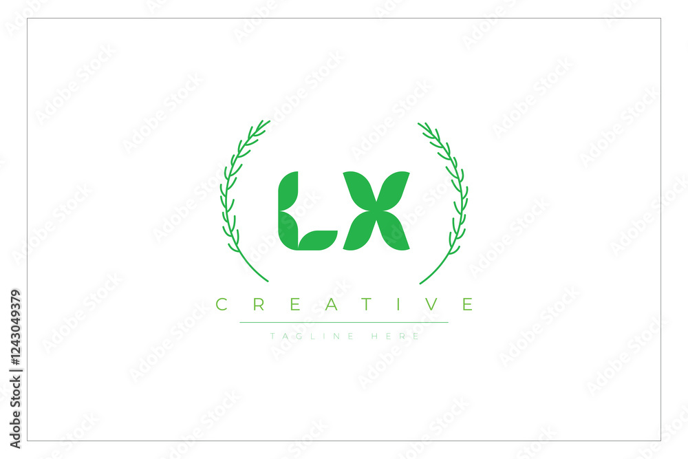 LX letters eco logo with leaf. Fresh nature and healthy leaf logo design. LX letters eco logo with leaf. Fresh nature and healthy leaf logo design.