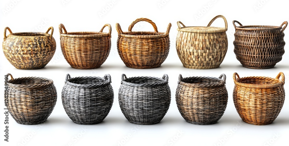 PNG image of a square, wicker basket with a transparent background and empty PNG image of a square, wicker basket with a transparent background and empty