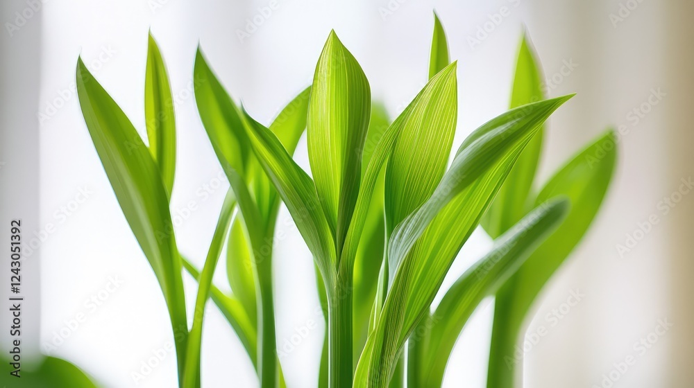 Fototapeta premium A close-up shot of perennial plant stems with soft morning light and ample space around it for customization.