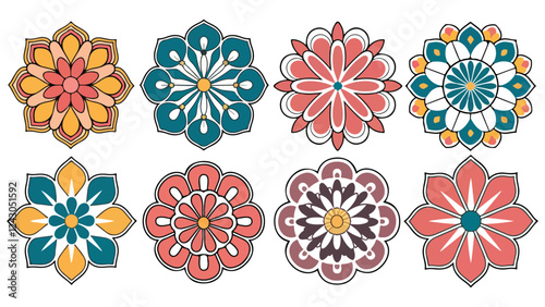 Doodle Zen tangle design mandala coloring book pages for adults vector illustration