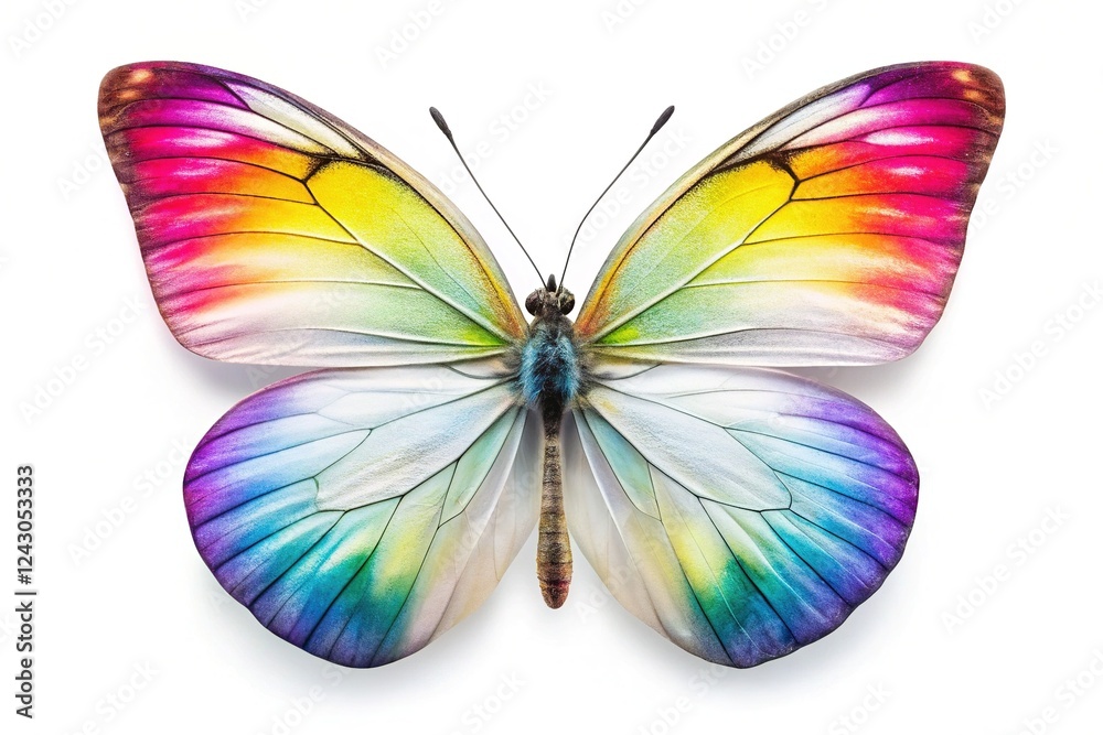 White Butterfly Isolated on White Background White Butterfly Isolated on White Background