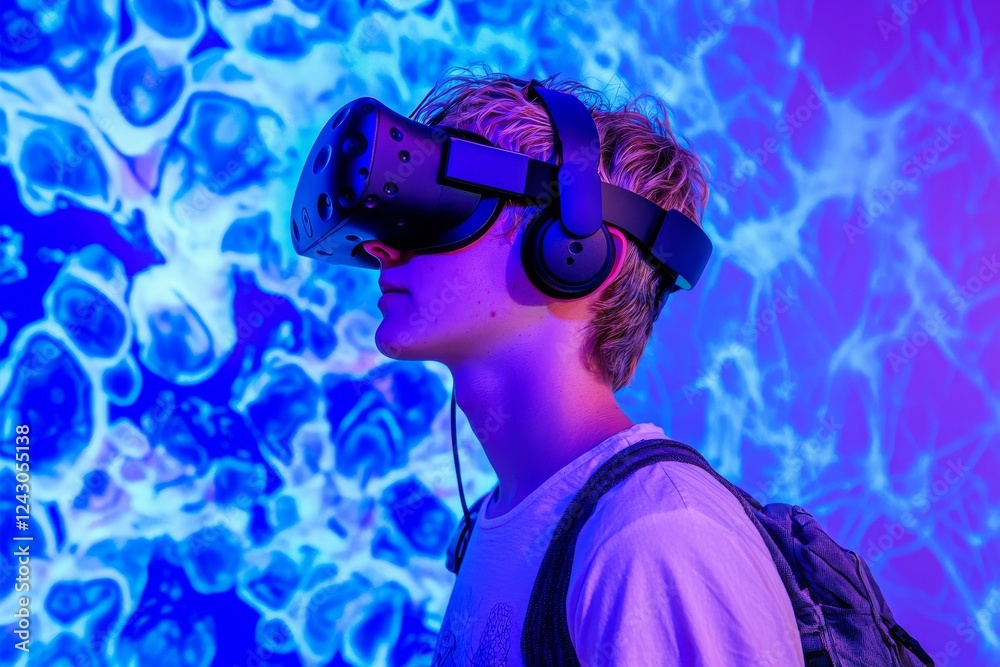 The ad shows a man wearing VR glasses The ad shows a man wearing VR glasses