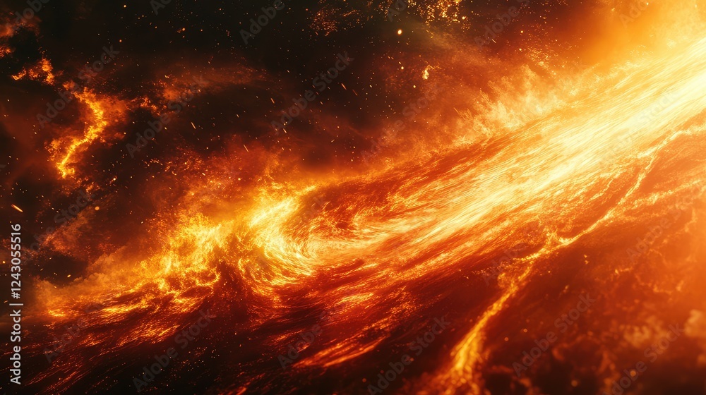 A fireball explosion with intense flames and embers floating in the air, creating a cinematic effect. A fireball explosion with intense flames and embers floating in the air, creating a cinematic effect.