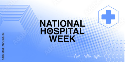 National Hospital Week. Template for background, banner, card, poster, website with text inscription. Vector EPS