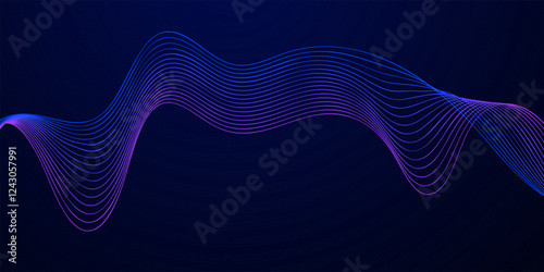 Purple and blue gradient background with smooth flowing wave lines, creating a futuristic and modern abstract design. Ideal for branding, presentations, and digital artwork.