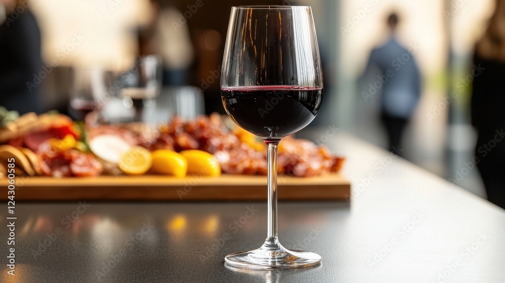 Naklejka premium Red Wine and Charcuterie Board